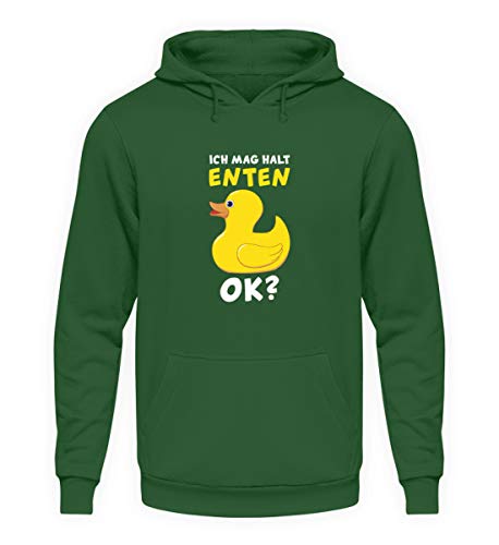 Ich Mag Enten - Gummi-Ente Quietsche-entchen Liebe Geschenk Cool Lustiger Spruch Süß - Unisex Kapuzenpullover Hoodie -XXL-Dunkelgrün von generisch