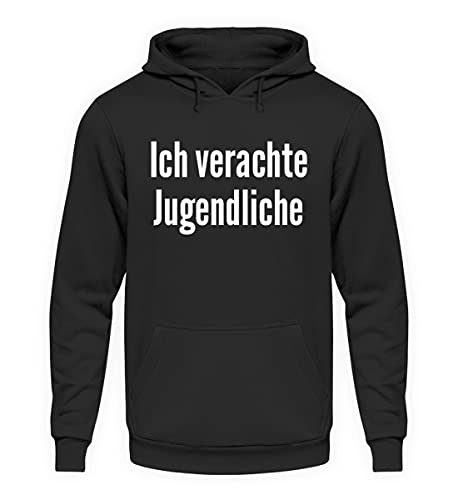 Ich verachte Jugendliche - Unisex Kapuzenpullover Hoodie -M-Jet Schwarz von generisch