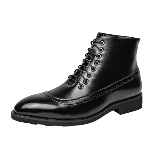 Lederschuhe Herren Schwarz Business - High Top Leder Stiefeletten Herren Spitze Zehe Stiefel Klassische SchnüRstiefel Elegante Oxford-Schuhe Niedrigem Absatz Anzugschuhe Freizeitschuhe Lederschuhe Herren Schwarz Business - High Top Leder Stiefeletten Herren Spitze Zehe Stiefel Klassische SchnüRstiefel Elegante Oxford-Schuhe Niedrigem Absatz Anzugschuhe Freizeitschuhe von generisch