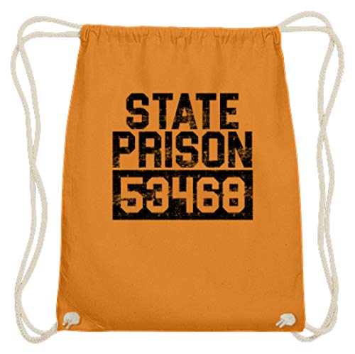 Lustiges State Prison Gefangenen Gefängnis JVA Knast Sträfling Polizei Party Saufen Bier - Baumwoll Gymsac -37cm-46cm-Orange von generisch