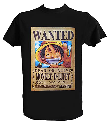 One Piece Ruffy T Shirt Herren Kinder Luffy Wanted Manga Anime Japanische Tshirt, Herren - M von generisch