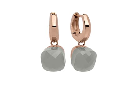 Qudo Firenze Creolen rosegold Edelstahl beschichtet (grey opal) von generisch