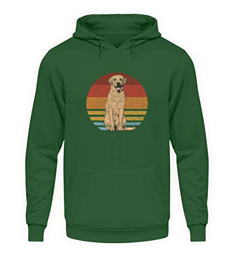 Retro Labrador Retriever Hund - Hunde-Freund Tier Geschenk Cool Vintage Geburtstag - Unisex Kapuzenpullover Hoodie -3XL-Dunkelgrün von generisch