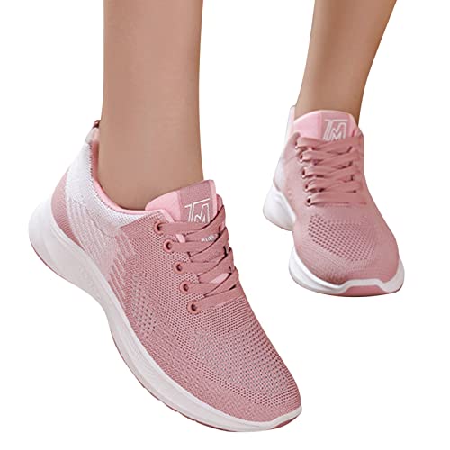 Sneaker Damen Mit Keilabsatz - Mesh Sportschuhe Damen Leicht Amtungsaktiv Turnschuhe Bequeme Laufschuhe Strick Stoff Freizeitschuhe rutschfeste Fitnessschuhe Joggingschuhe Walkingschuhe von generisch