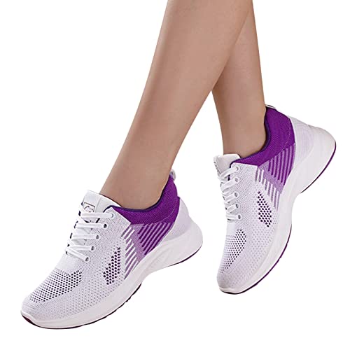 Sneaker Damen Mit Keilabsatz - Mesh Sportschuhe Damen Leicht Amtungsaktiv Turnschuhe Bequeme Laufschuhe Strick Stoff Freizeitschuhe rutschfeste Fitnessschuhe Joggingschuhe Walkingschuhe von generisch