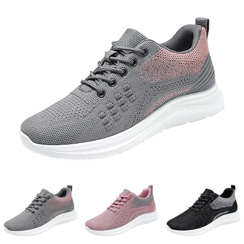 Sneaker Damen Mit Keilabsatz - Mesh Sportschuhe Damen Leicht Amtungsaktiv Turnschuhe Bequeme Laufschuhe Strick Stoff Freizeitschuhe rutschfeste Fitnessschuhe Joggingschuhe Walkingschuhe von generisch