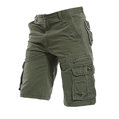Sommer Shorts Herren Cargo Kurze Hosen Stretch Baumwolle Große Größen Leicht Bermuda Shorts Chino Kurze Hose Stoffshorts Sport Relaxed Fit Wanderer Camping Funktionshose mit Taschen von generisch