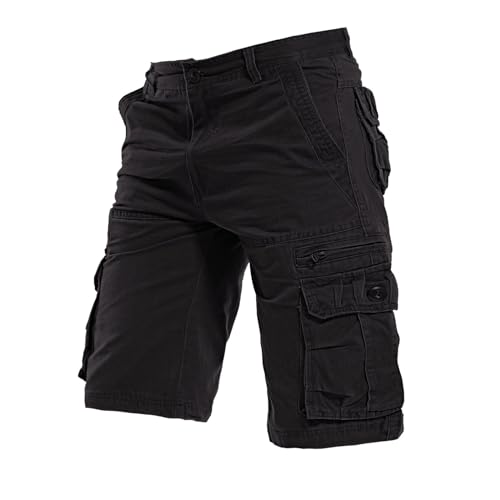 Sommer Shorts Herren Cargo Kurze Hosen Stretch Baumwolle Große Größen Leicht Bermuda Shorts Chino Kurze Hose Stoffshorts Sport Relaxed Fit Wanderer Camping Funktionshose mit Taschen von generisch