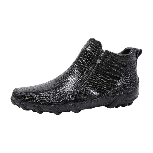 Stiefeletten Herren Kunstleder Schuhe Mit Seitlicher ReißVerschluss Rutschfeste Wanderstiefel Langlebig Lederstiefel Handgefertigte Kurzstiefel Wasserdicht KnöChelhoch Boots Klassiche Lederschuhe von generisch