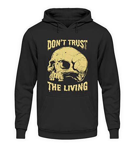 Totenkopf & Skelett Motiv - Cool Biker Wear Rock Musik Unisex Kapuzenpullover Hoodie -XXL-Jet Schwarz von generisch