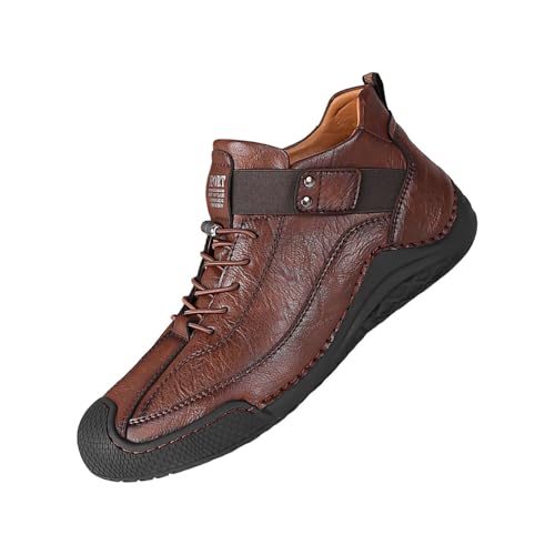 Wasserdichte Wanderschuhe Herren Aus Leder High Top Lederschuhe Herbst Outdoor Stiefeletten VerschleißFeste Rutschfeste Trekkingschuhe Eifnarbig Wanderstiefel Kletterschuhe Kurzstiefel von generisch