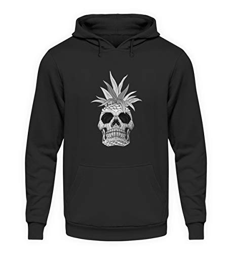 generisch Ananas Totenkopf Schädel Skelett Halloween Party Pulli lustige Frucht - Unisex Kapuzenpullover Hoodie -L-Jet Schwarz von generisch