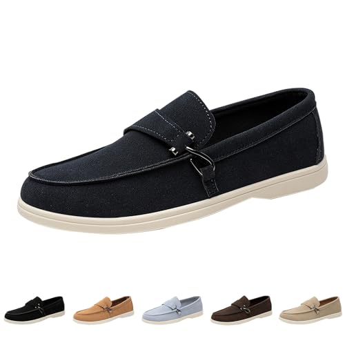 generisch Casual Schuhe Herren Bequeme Loafer Slip On Halbschuhe Low Top LäSsige Walkingschuhe Leichte Atmungsaktive Freizeitschuhe Flache Slipper Fahrschuhe Ohne SchnüRsenkel Bootsschuhe von generisch