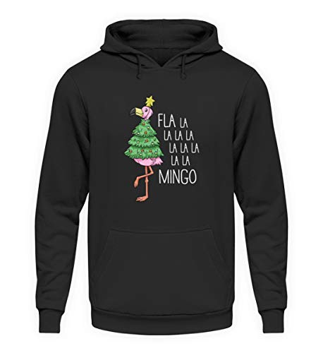 generisch FLA lamingo Weihnachtsbaum Weihnachten lustiger Flamingo Pulli Geschenk - Unisex Kapuzenpullover Hoodie -S-Jet Schwarz von generisch