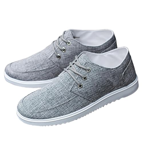 generisch Flache Freizeitschuhe Herren Low Top Casual Schuhe Leichte Stoffschuhe Atmungsaktive Walkingschuhe rutschfeste Halbschuhe SchnüRung Sneakers LäSsige Flats Segeltuchschuhe von generisch