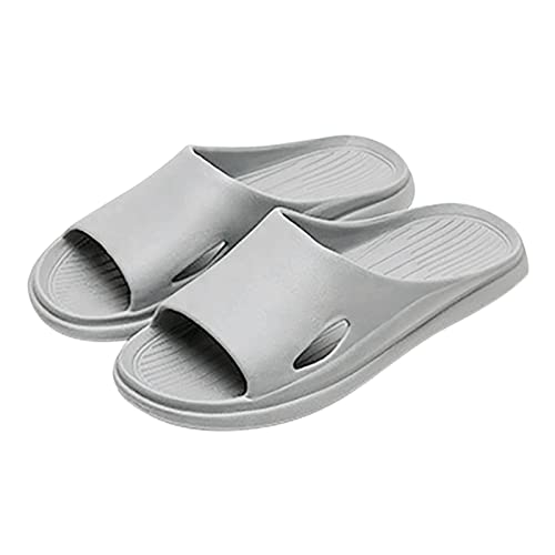 generisch Fußball Schuhe Herren Mit Socken Hausschuhe für Männer und Frauen, Badezimmer, Hausschuhe, Strand, einfarbig, mit flachem, Sandalen Hausschuhe Herren 41 Offen (Grey, 42) von generisch