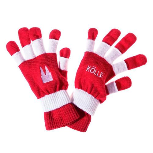 generisch 2teilig Strickhandschuhe Köln Kostüm Fastnacht Dom Kölle | Rot, Weiß | Unisex-Erwachsene | Acryl/Polyacryl 84%, Polyester 15%, Elastan 1% | One Size | Pull-On | Maschinenwäsche von generisch