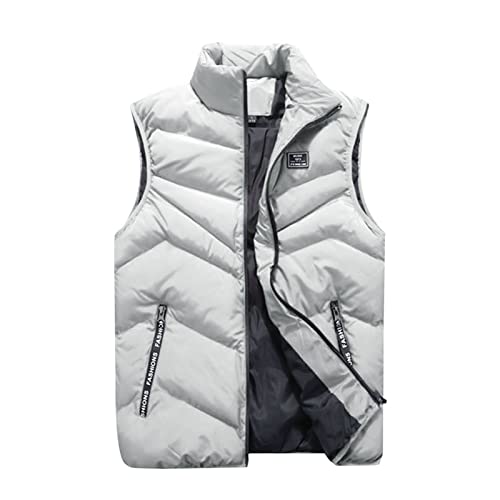 generisch Herren Weste Outdoor Warme mit Reißverschluss Taschen Daunen Herren Steppweste Windfeste Freizeitweste Outdoor Packable Weste Herren Lose Kurze Steppweste Parka,Warm Jacke Daunenweste L von generisch