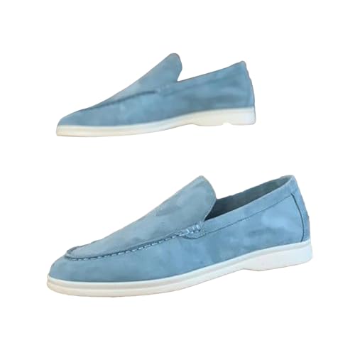 generisch Loafer Herren Wildleder Slippers Slip On Freizeitschuhe Flache Leicht Walkingschuhe Lässige Bootsschuhe für Herren Breite Ohne SchnüRsenkel Walkingschuhe Fahrschuhe Modische Low Top Schuhe von generisch