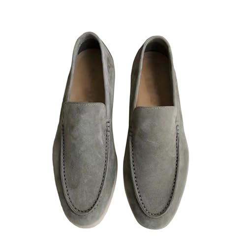 generisch Loafer Herren Wildleder Slippers Slip On Freizeitschuhe Flache Leicht Walkingschuhe Lässige Bootsschuhe für Herren Breite Ohne SchnüRsenkel Walkingschuhe Fahrschuhe Modische Low Top Schuhe von generisch
