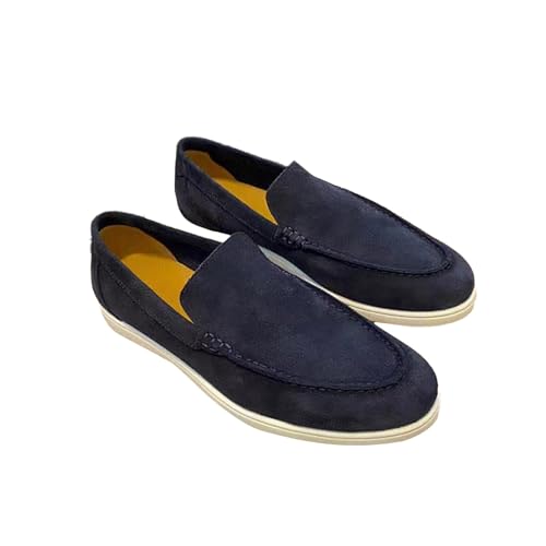 generisch Loafer Herren Wildleder Slippers Slip On Freizeitschuhe Flache Leicht Walkingschuhe Lässige Bootsschuhe für Herren Breite Ohne SchnüRsenkel Walkingschuhe Fahrschuhe Modische Low Top Schuhe von generisch