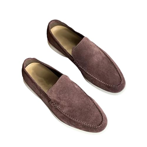 generisch Loafer Herren Wildleder Slippers Slip On Freizeitschuhe Flache Leicht Walkingschuhe Lässige Bootsschuhe für Herren Breite Ohne SchnüRsenkel Walkingschuhe Fahrschuhe Modische Low Top Schuhe von generisch
