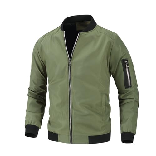 generisch Sommerjacke Herren Leicht Sportlich Bomberjacke Herren College Jacke Herren Bomberjacke Sommer Leichte Winddichte üBergangsjacke College Blouson Mit Rundhalsausschnitt ReißVerschlusstaschen von generisch
