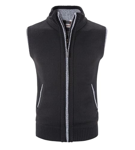 generisch Strickjacke Herren, Herren mit Stehkragen Fleece-Fütterung Ärmellose Strickjacke Pullunder Strickweste mit Reißverschluss Dicker Gilet Winterweste für warme Weste Outdoor Freizeitweste L generisch Strickjacke Herren, Herren mit Stehkragen Fleece-Fütterung Ärmellose Strickjacke Pullunder Strickweste mit Reißverschluss Dicker Gilet Winterweste für warme Weste Outdoor Freizeitweste L von generisch
