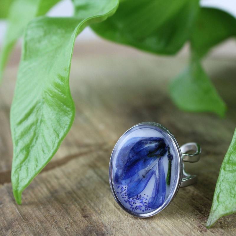 Blaustern Ringe Edelstahl // Metallring Mit Blumen Frühlingsblumen Blau Geschenke Für Sie Blaustern Ringe Edelstahl // Metallring Mit Blumen Frühlingsblumen Blau Geschenke Für Sie von geometrieundmakel