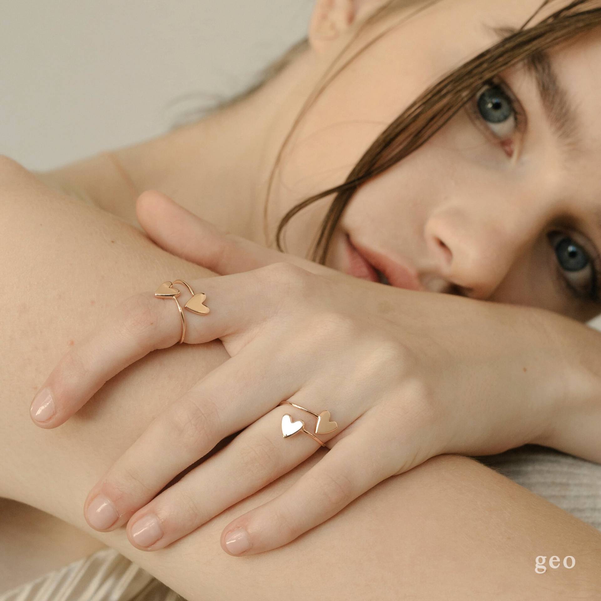 Personalisierter Herz Schmuck Statement Ringe Für Frauen Hochzeitsgeschenk Braut Freundin Geschenk Brautjungfer Ring Sie von geominimalist