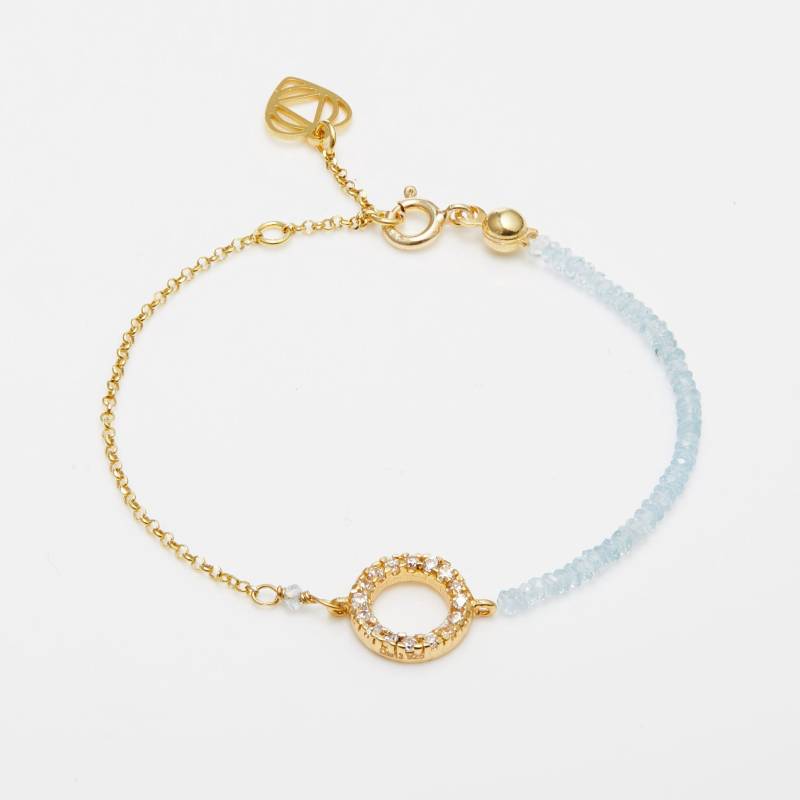 Offenes Kreis Armband | Aquamarin Einzigartiges von georgiaroidou