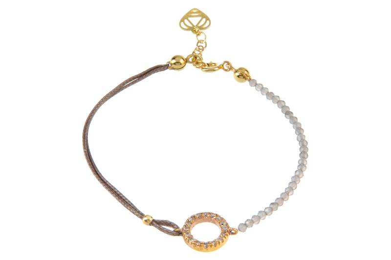 Offenes Kreis Pave Armband | Rauchquarz Edelstein Zartes von georgiaroidou