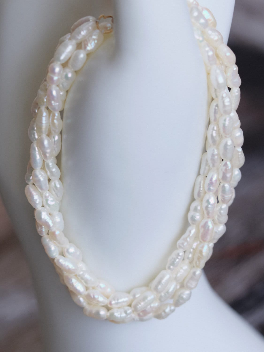 19cm | 7, 5 Zoll 5-strand Süßwasser Reis Perle Armband Mit 14K Gold Verschluss 19cm | 7, 5 Zoll 5-strand Süßwasser Reis Perle Armband Mit 14K Gold Verschluss von geovintagejewellery