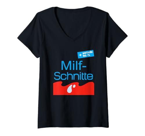 Damen milf schnitte T-Shirt mit V-Ausschnitt Damen milf schnitte T-Shirt mit V-Ausschnitt von germanllcsayingquotes huydeutschlustigeclubs