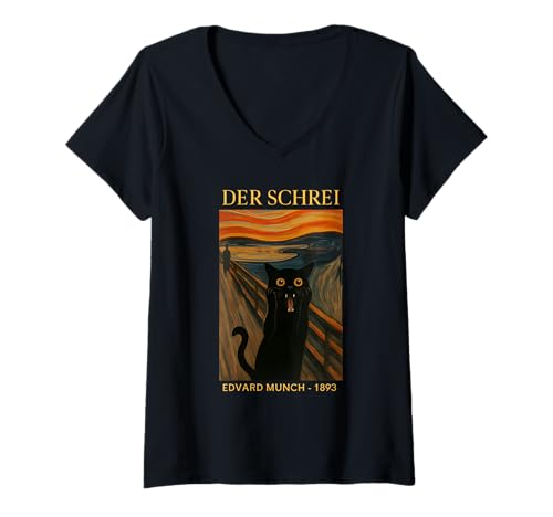 Damen der schrei edvard munch 1893 T-Shirt mit V-Ausschnitt Damen der schrei edvard munch 1893 T-Shirt mit V-Ausschnitt von germansayingllchoangquotes deutschhuyfunclubs