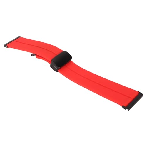 gernie Sportuhrenarmband, Flexible Schnellverschluss-Magnetfaltschließe, Silikon-Uhrenarmbänder Zum Laufen für Männer und Frauen (Rot) von gernie