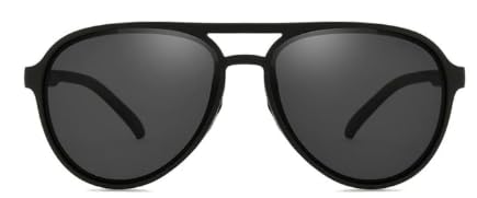 gesruny ㅤ Sonnenbrille im Piloten-Stil, Unisex, UV400, dunkelschwarz von gesruny ㅤ