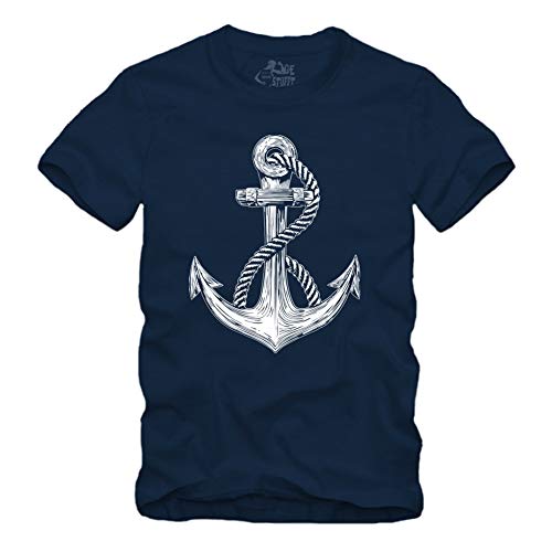 Anker - II T-Shirt S - XXXXL Viele Farben Kapitän Nautical Sailor Segeln Seemann Meer Seefahrt Old School Anchor (M, Navy) von gestofft