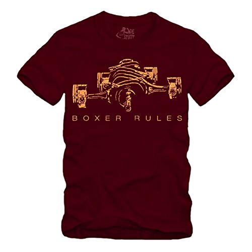 Boxer Rules - Motor Golddruck T-Shirt S-XXL Motorsport R100 Geschenke für Motorradfahrer Biker (L, Maroon) von gestofft