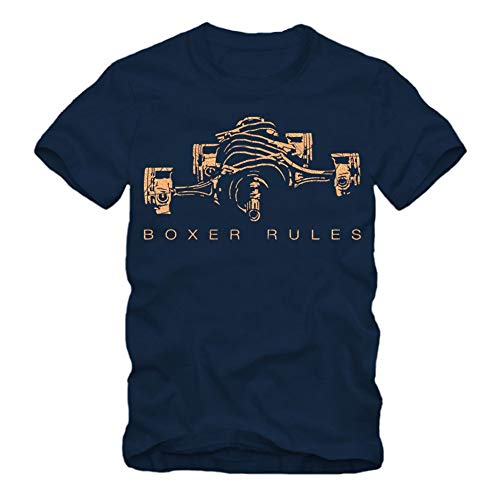 Boxer Rules - Motor Golddruck T-Shirt S-XXL Motorsport R100 Geschenke für Motorradfahrer Biker (L, Navy) von gestofft