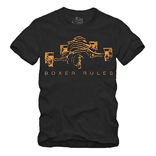 Boxer Rules - Motor Golddruck T-Shirt S-XXL Motorsport R100 Geschenke für Motorradfahrer Biker (L, Schwarz) von gestofft