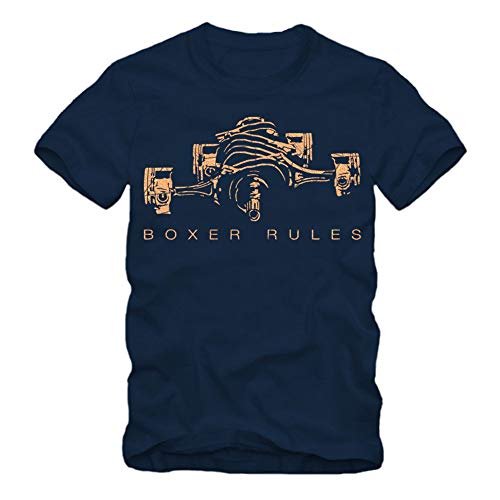 Boxer Rules - Motor Golddruck T-Shirt S-XXL Motorsport R100 Geschenke für Motorradfahrer Biker (XL, Navy) von gestofft