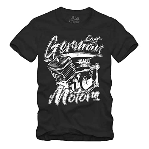 East German Motors - T-Shirt S-XXXXL Motor Simson S51 Schwalbe S50 IFA Star SR4 Spatz Geschenk (as3, Alpha, m, Regular, Regular, schwarz, M) von gestofft