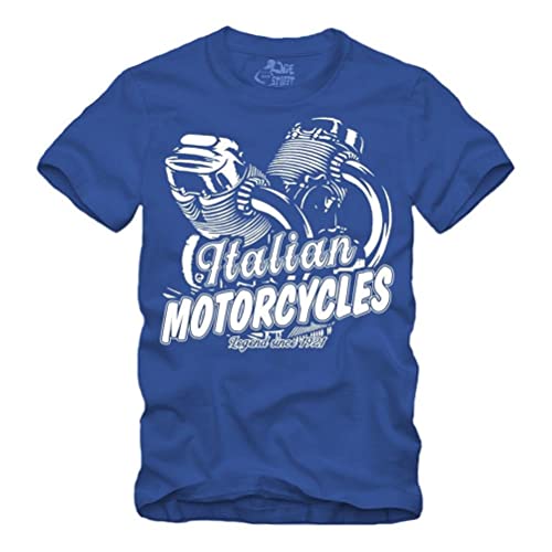 Italian Motorcycles Legend - blau T-Shirt Moto Motor Guzzi Cafe Racer Scrambler V11 V7 V9 V6 Italy (L) von gestofft