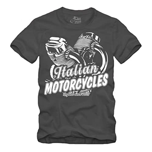 Italian Motorcycles Legend - grau T-Shirt Moto Motor Guzzi Cafe Racer Scrambler V11 V7 V9 V6 Italy (M) von gestofft