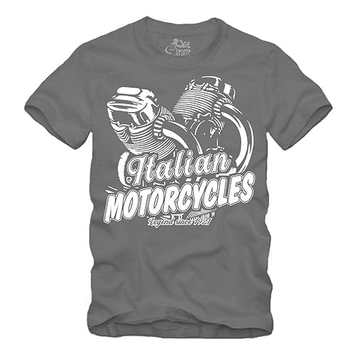 Italian Motorcycles Legend - grau T-Shirt S-XXXL Moto Motor Guzzi Cafe Racer Scrambler V11 V7 V9 V6 Italy (as3, Alpha, l, Regular, Regular) von gestofft