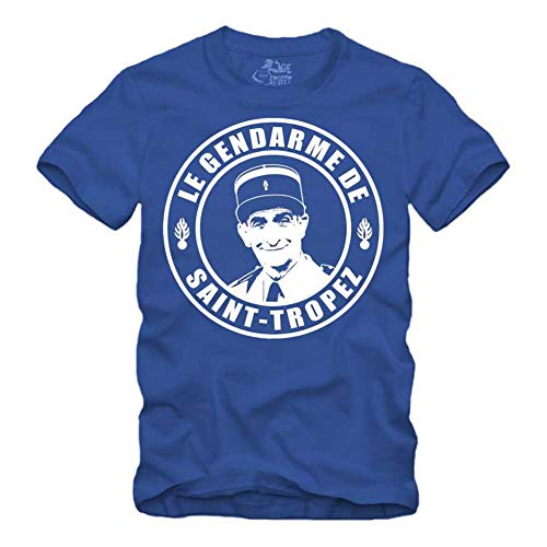 Le Gendarme de Saint Tropez - T-Shirt Louis de Funes Balduin (Blau, M) von gestofft