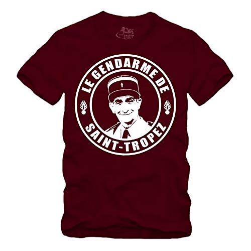 Le Gendarme de Saint Tropez - T-Shirt Louis de Funes Balduin (Maroon, XL) von gestofft