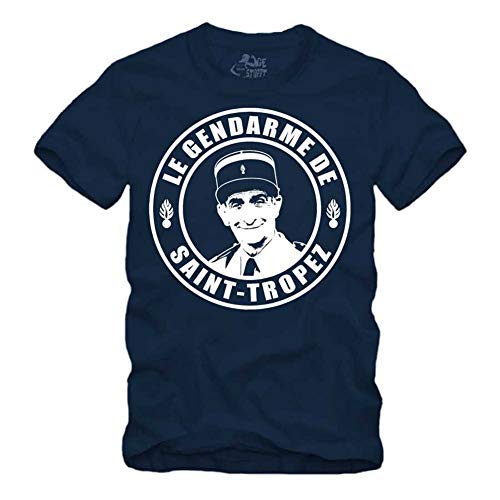 Le Gendarme de Saint Tropez - T-Shirt Louis de Funes Balduin (Navy, L) von gestofft