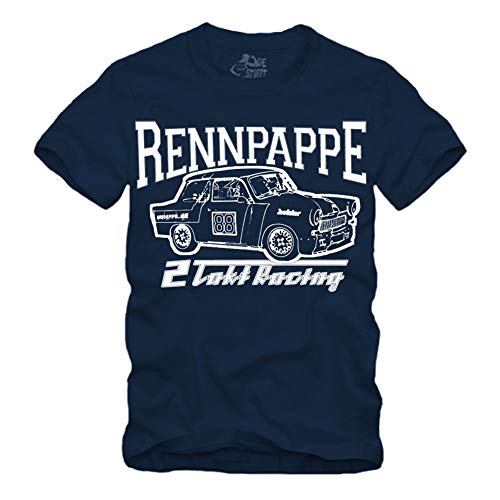 Rennpappe - Navy T-Shirt 2 Takt Racing Trabant 601 DDR IFA Trabbi Ossi (M) von gestofft